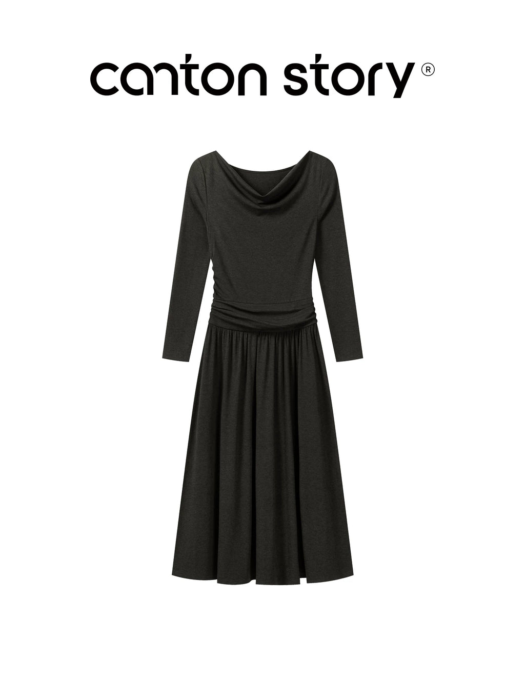Cantonstory Slim Long Sleeve Dress