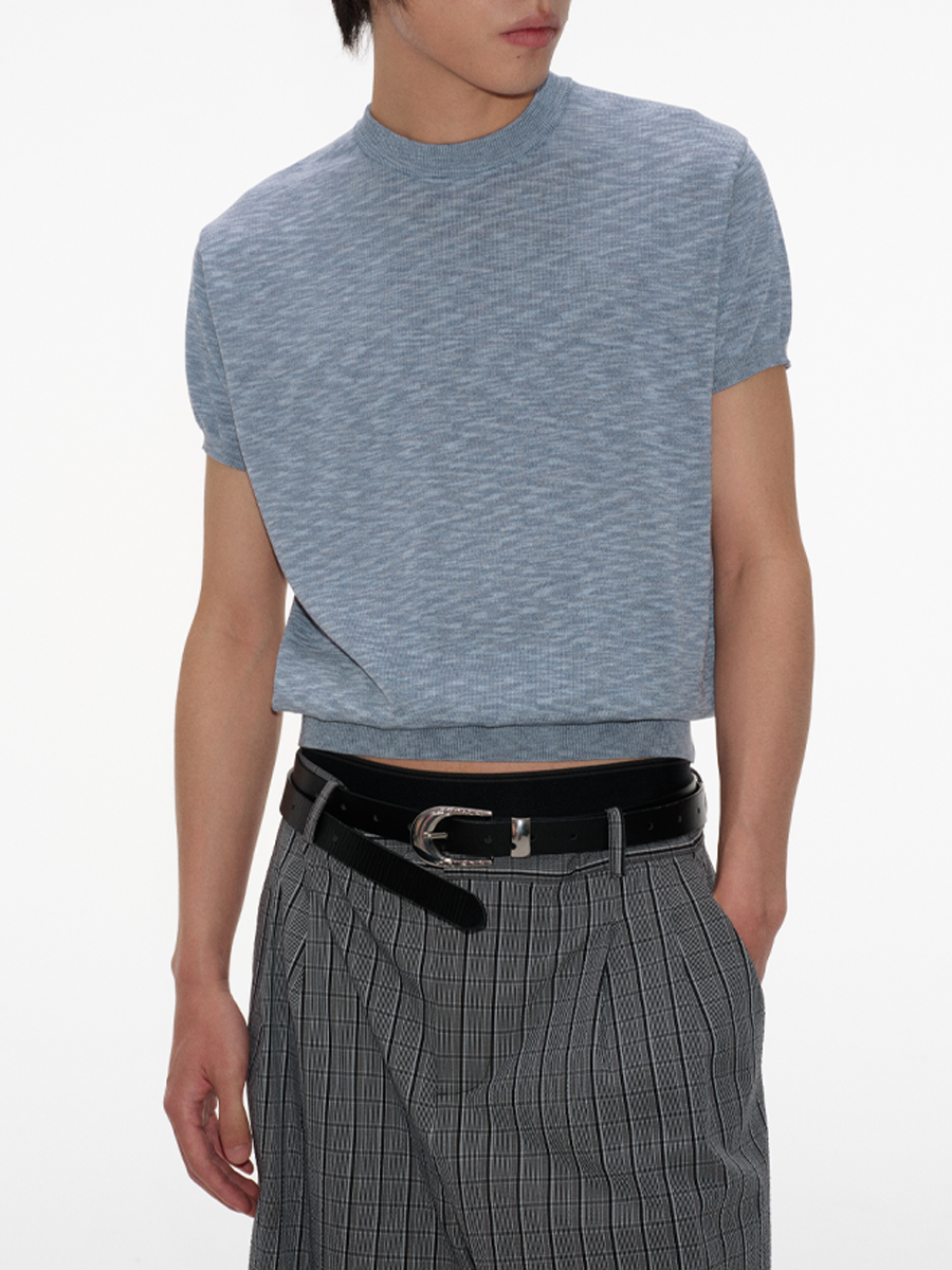 JCAESAR Ice Silk Slim-fitting Small Neckline Tee