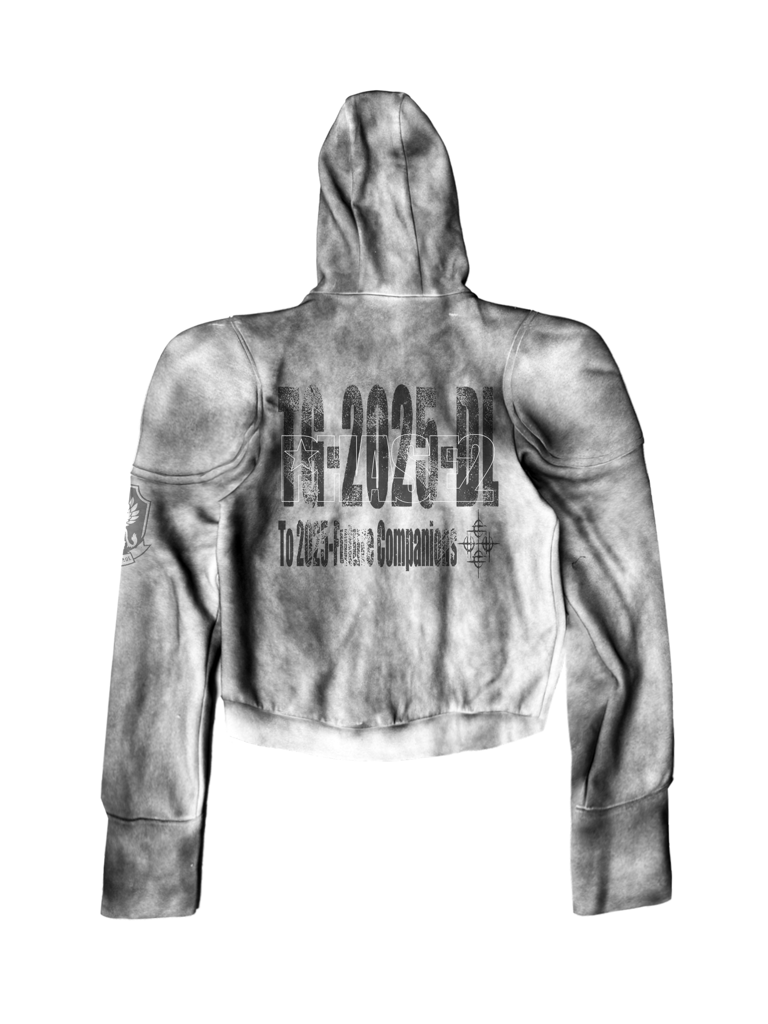 DETW Spray Dirty and Old Double Tiger Embroidered Zipper Hooded Jacket