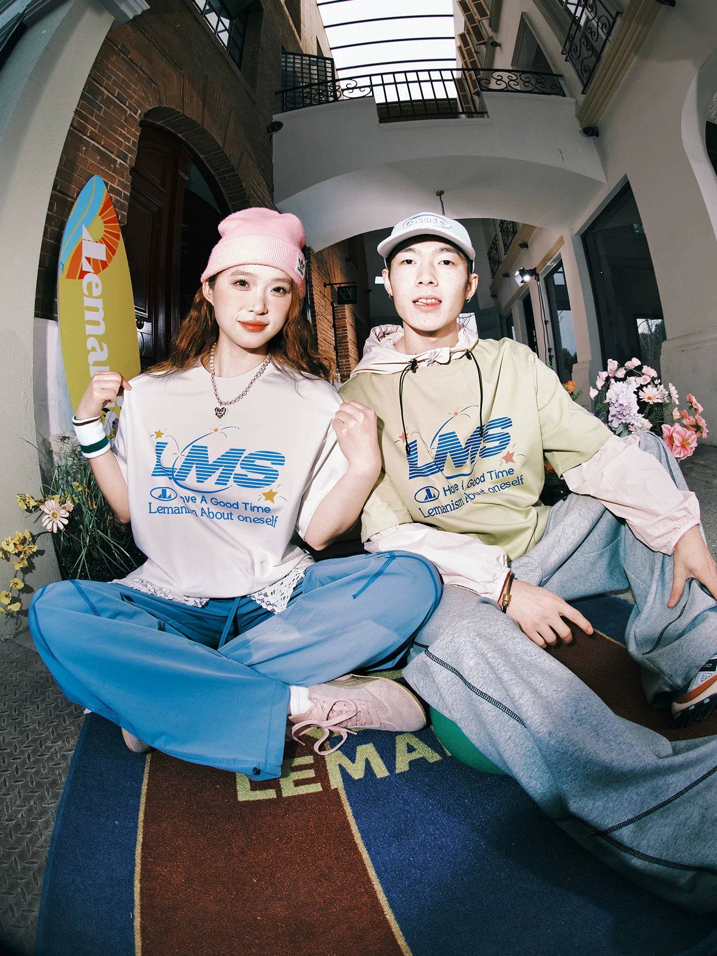 Lemanism Retro Alphabet Print Casual Tee