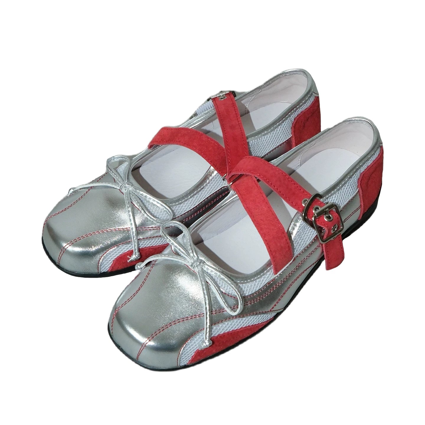 Mooreyu Vintage Versatile Leather Bow Flats