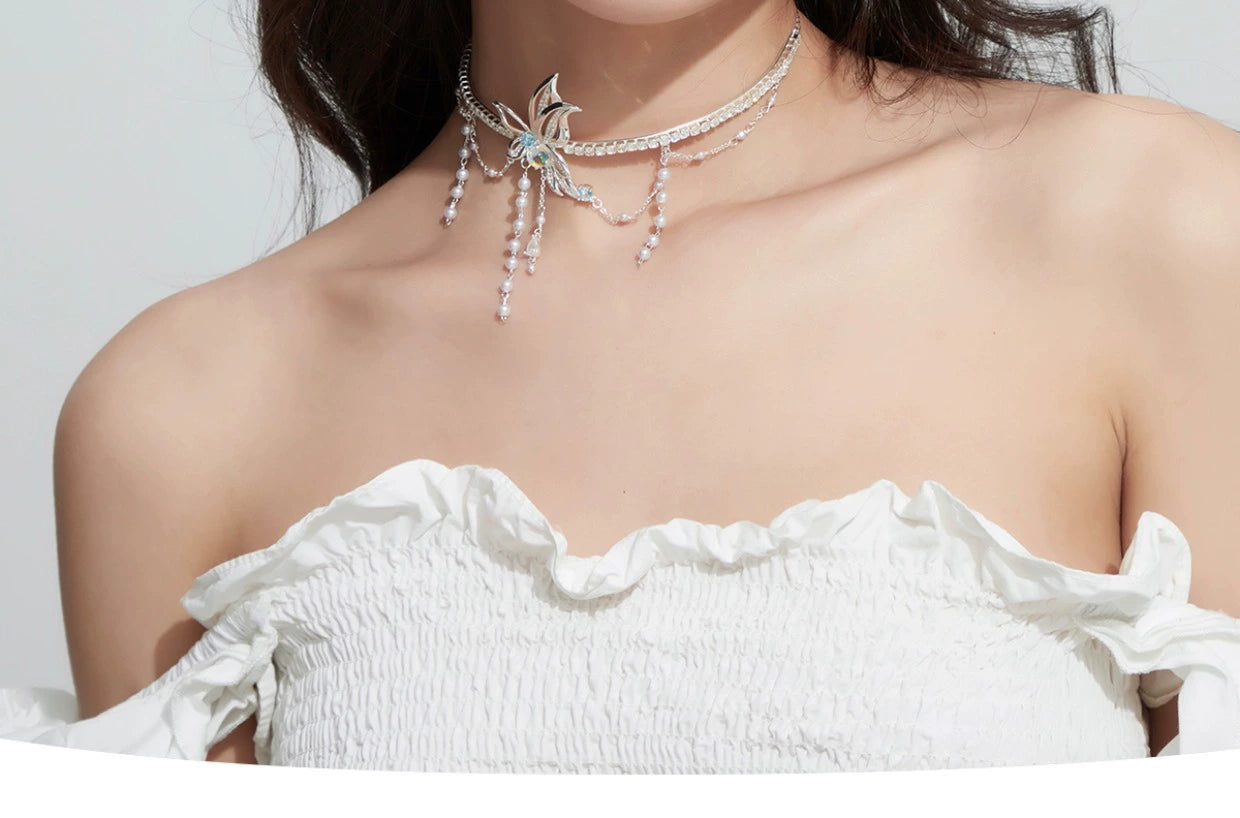 ParanoidP Super Fairy Butterfly Pearl Temperament Necklace