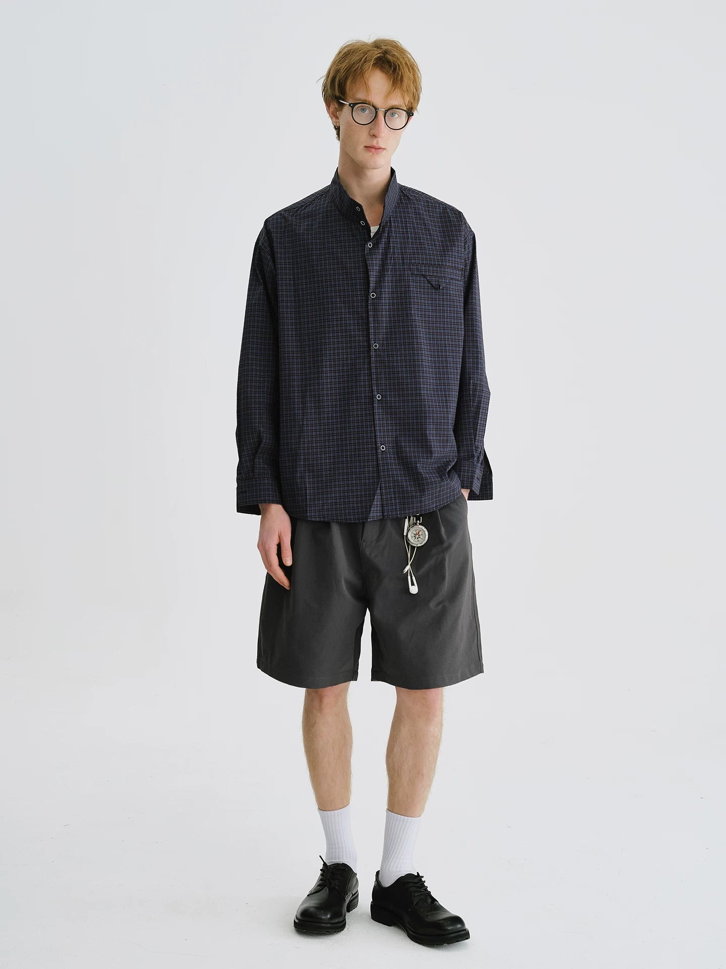 LIVINGTOWN Loose Plaid Long-sleeved Shirt