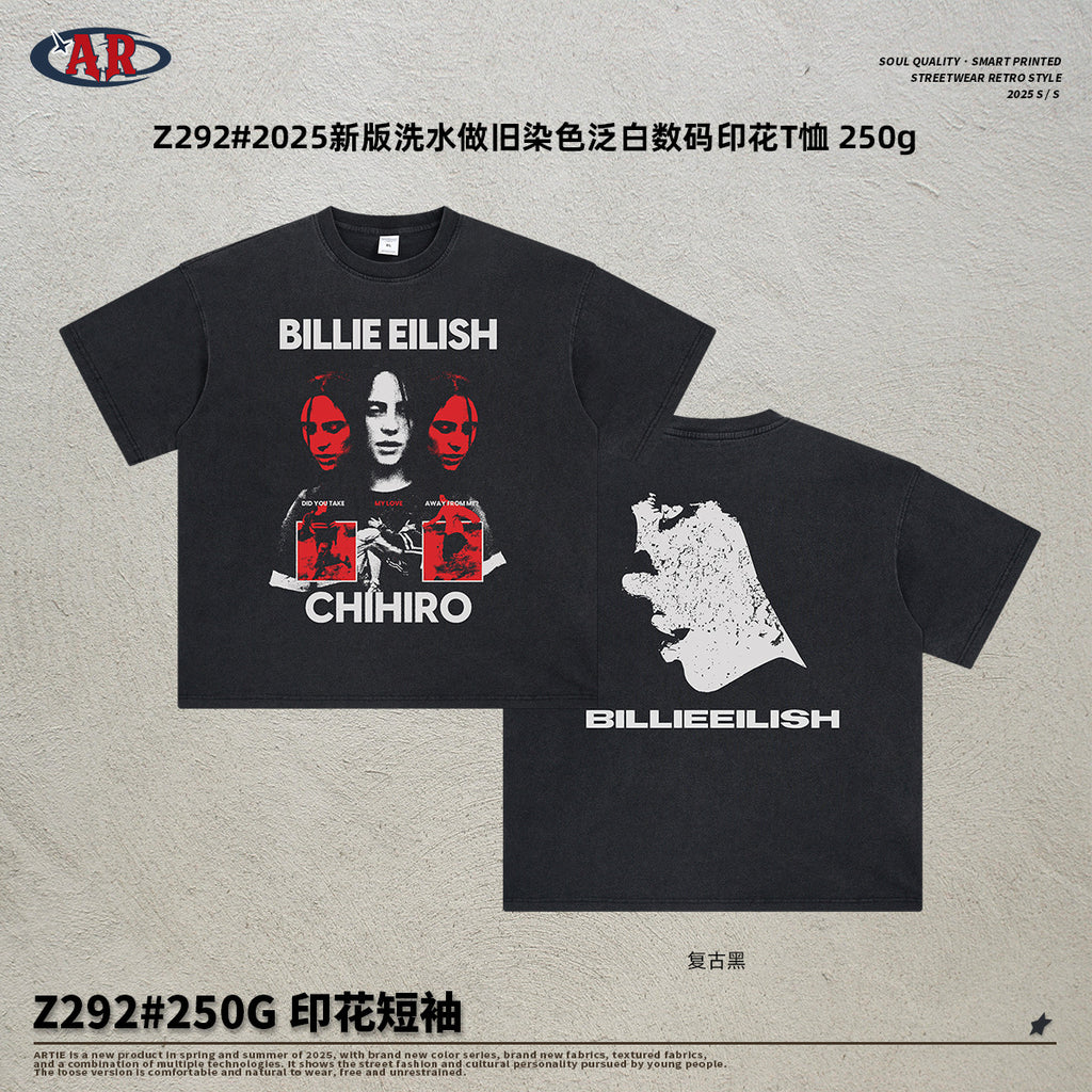 ARTIE Loose Cotton Printing Tide Tee