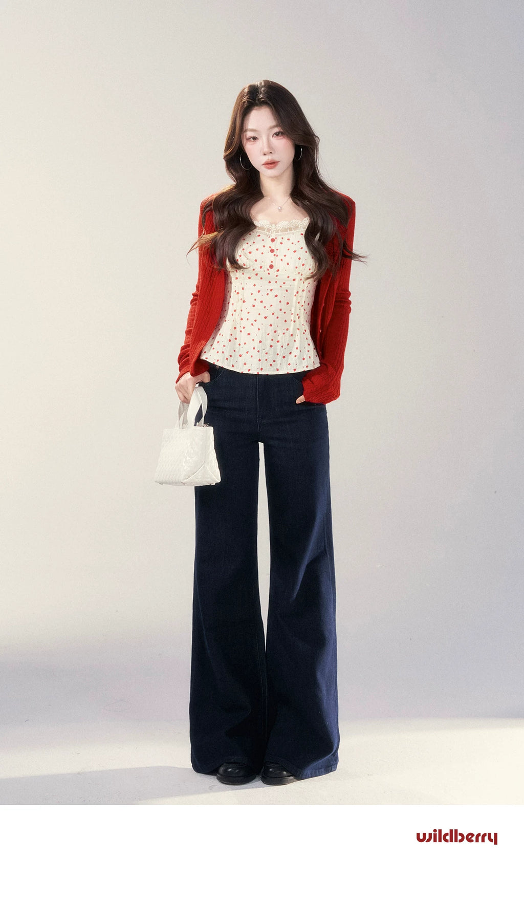 Wildberry High-rise Straight-leg Versatile Micro-flared Jeans