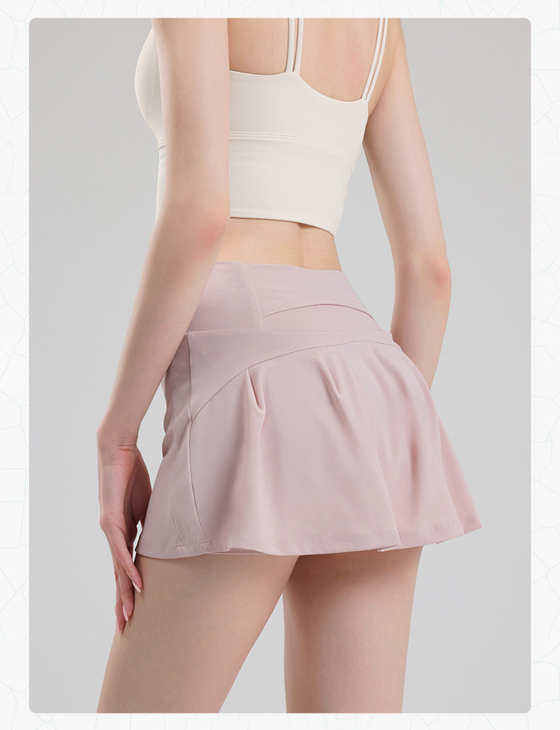 TIANQINGSE Skirt with Pockets, Thin Buttocks, Quick-drying Fitness Skirt