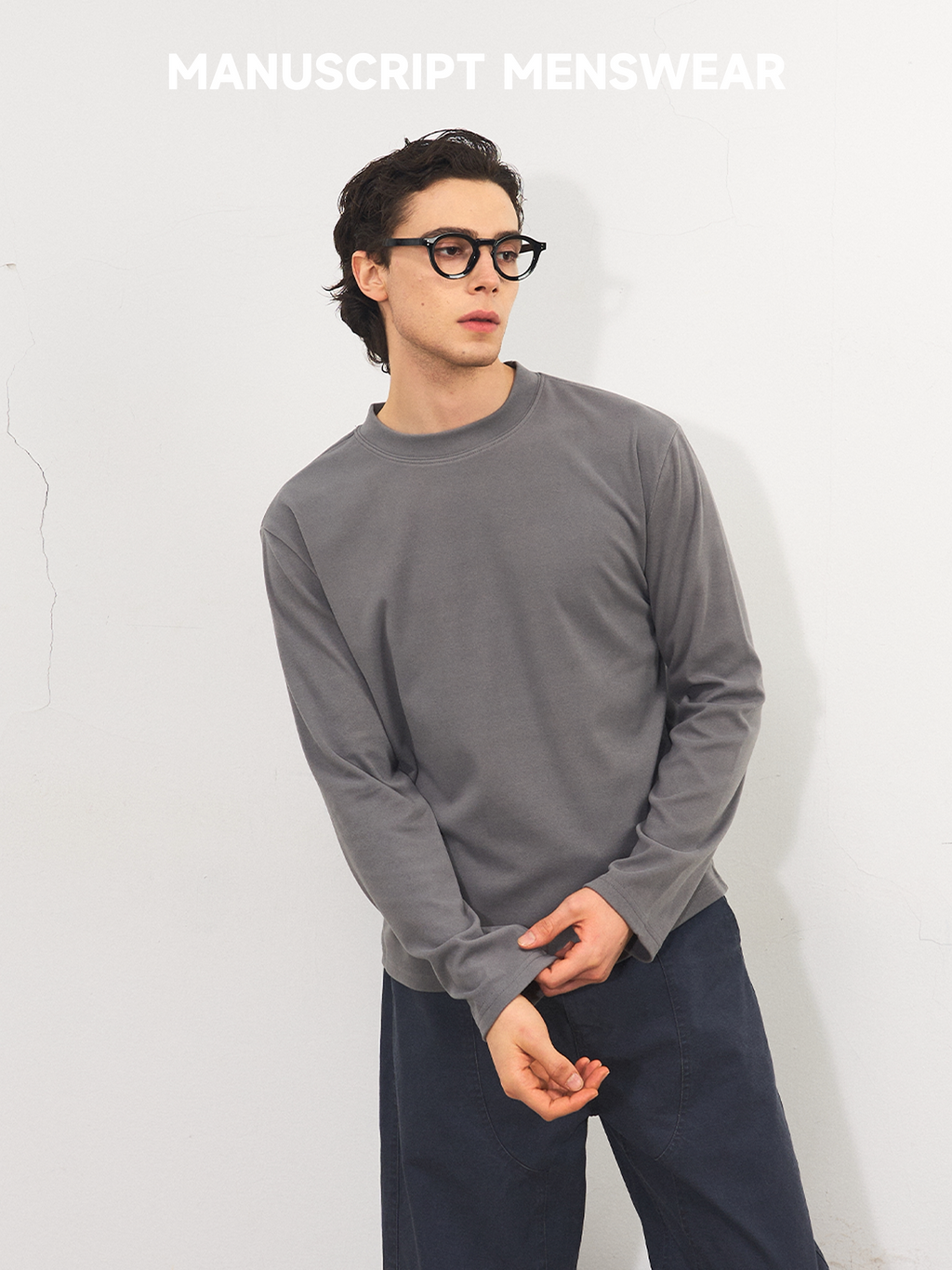 MANUSCRIPT Casual Round Neck Thermal Long Sleeves