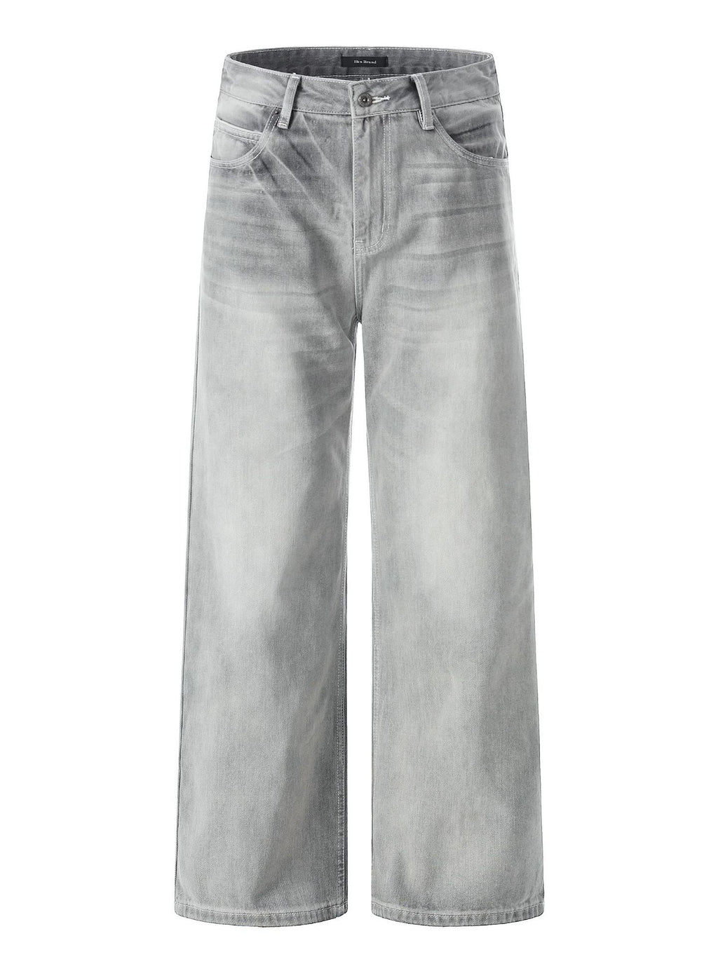 11KN Wide-Leg Washed Relaxed Straight Jeans