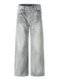 11KN Wide-Leg Washed Relaxed Straight Jeans