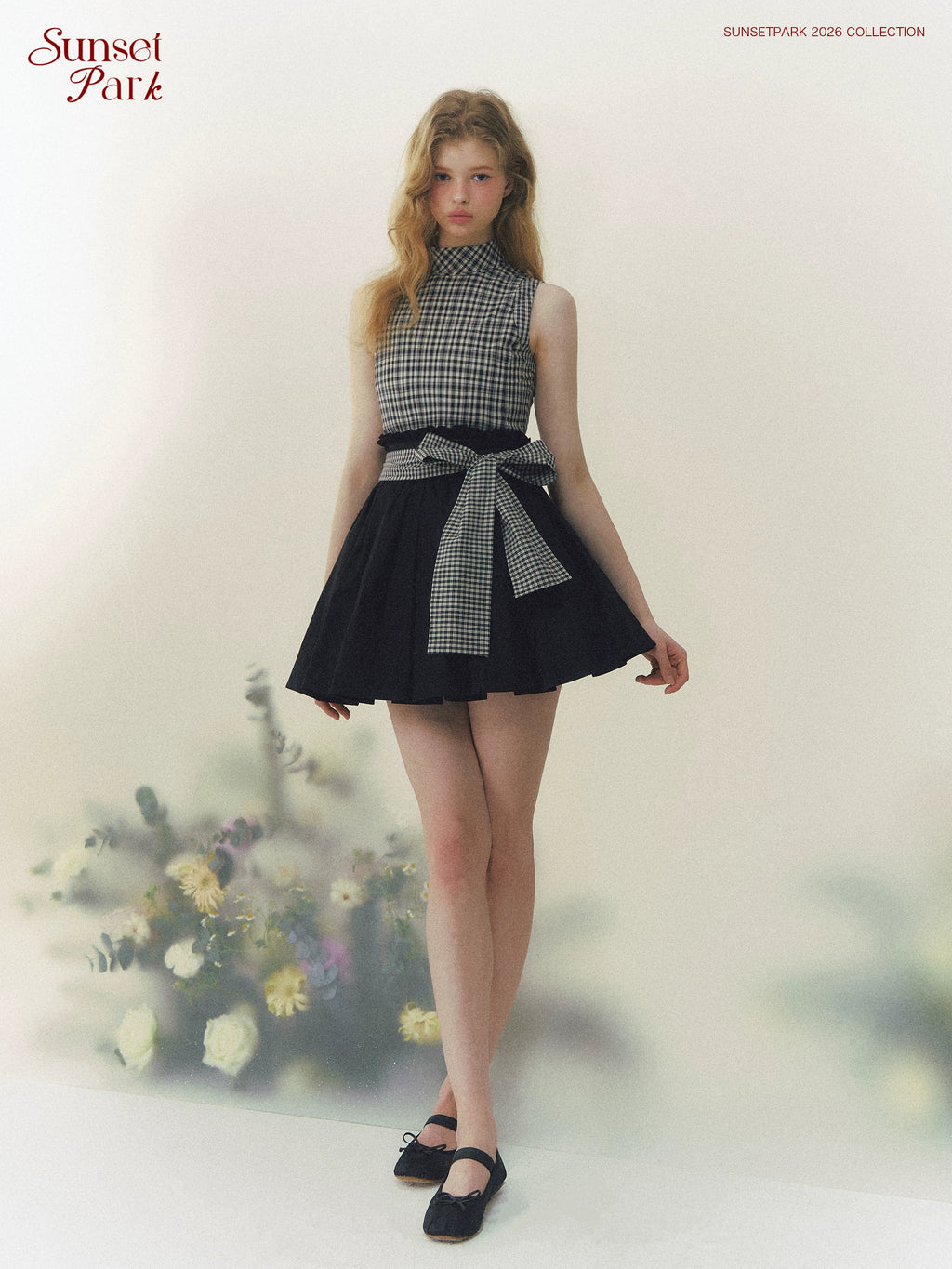SunsetPark High-waisted Plaid Contrasting Puff Dress