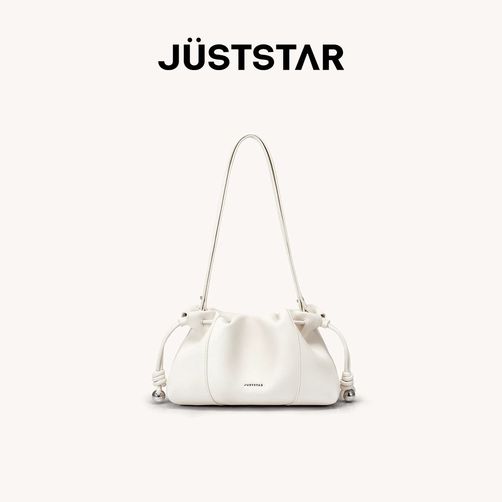 JUST STAR Pleated Shoulder Messenger Bag