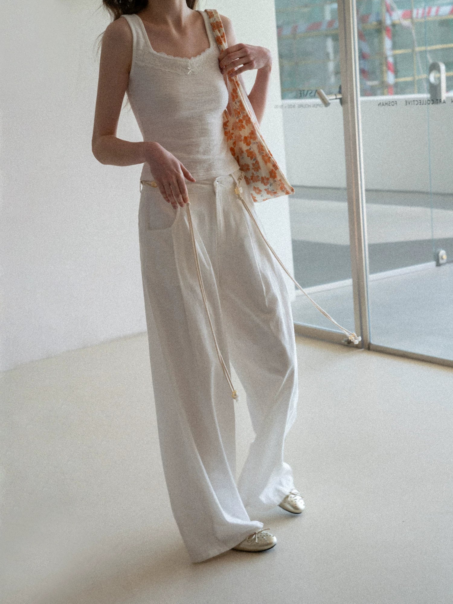 EGGKA Simple and Versatile Casual Wide-leg Pants