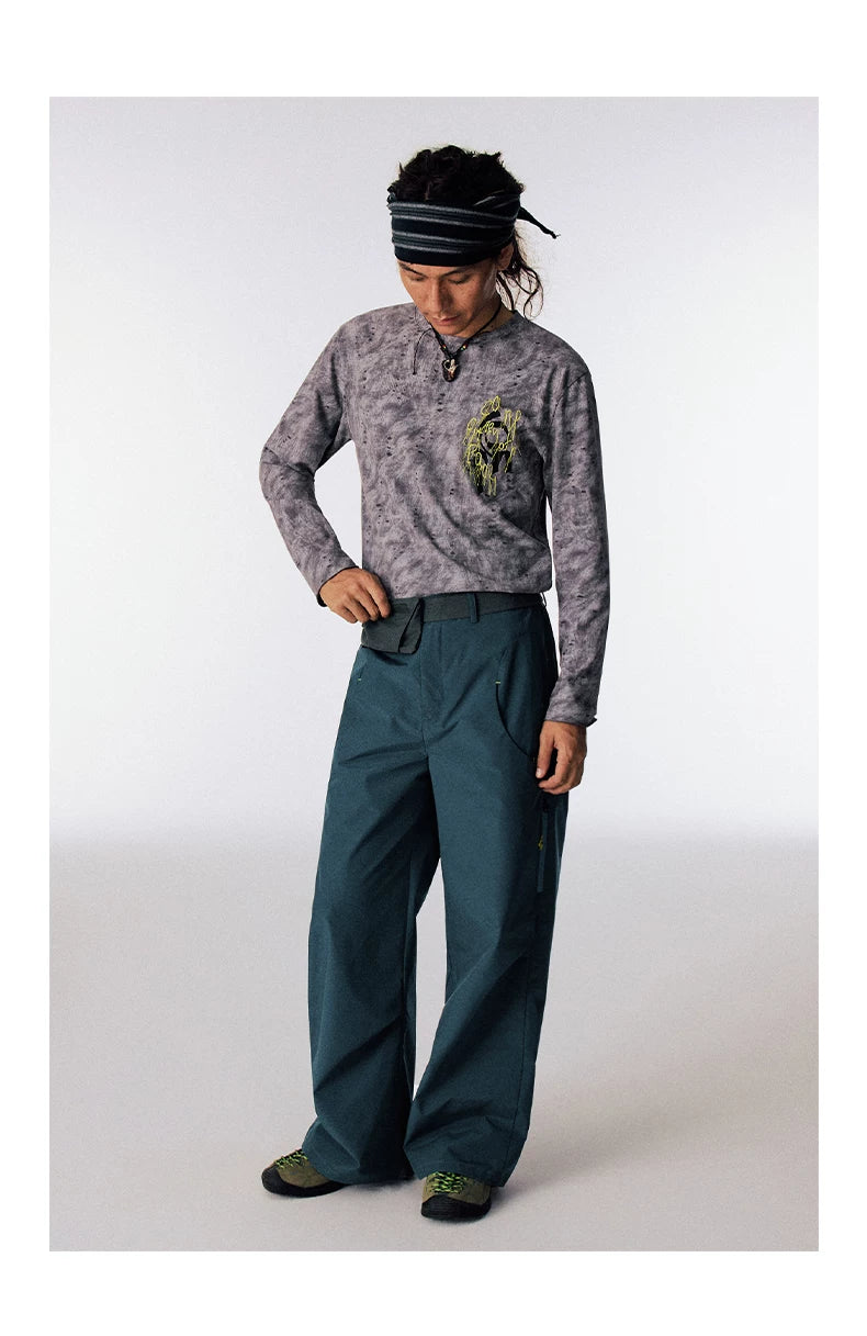 CONP Vintage Wide Leg Straight Casual Pants