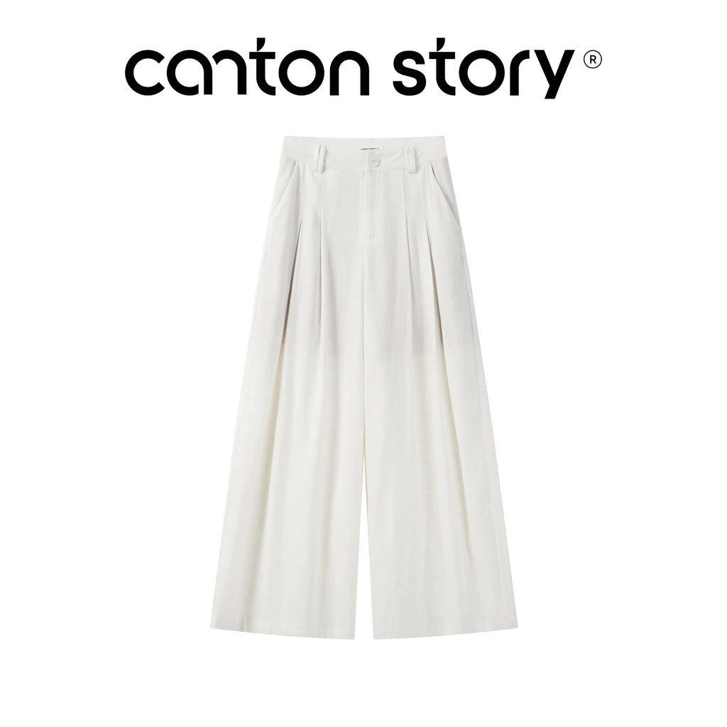 Cantonstory High Waist Straight Suit Casual Pants