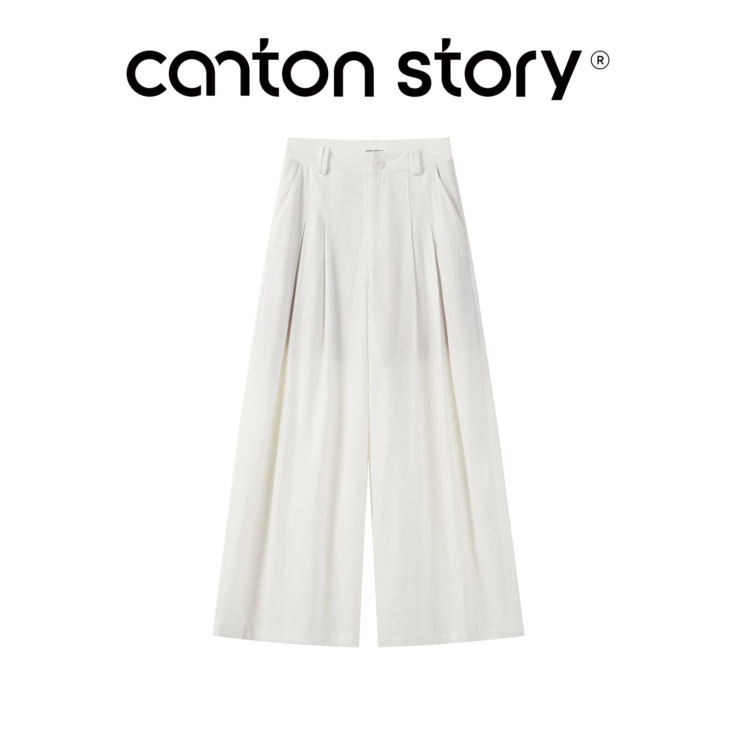 Cantonstory High Waist Straight Suit Casual Pants