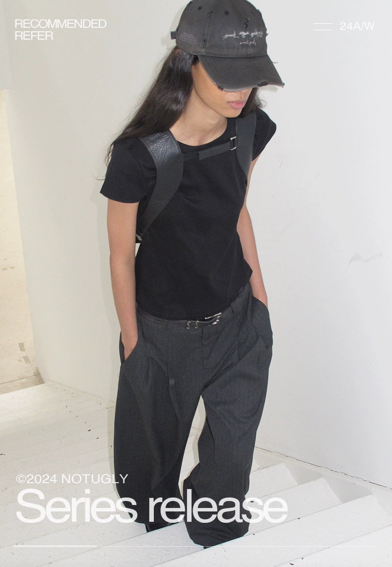 NOT UGLY Striped Grey Scimitar Casual Trousers