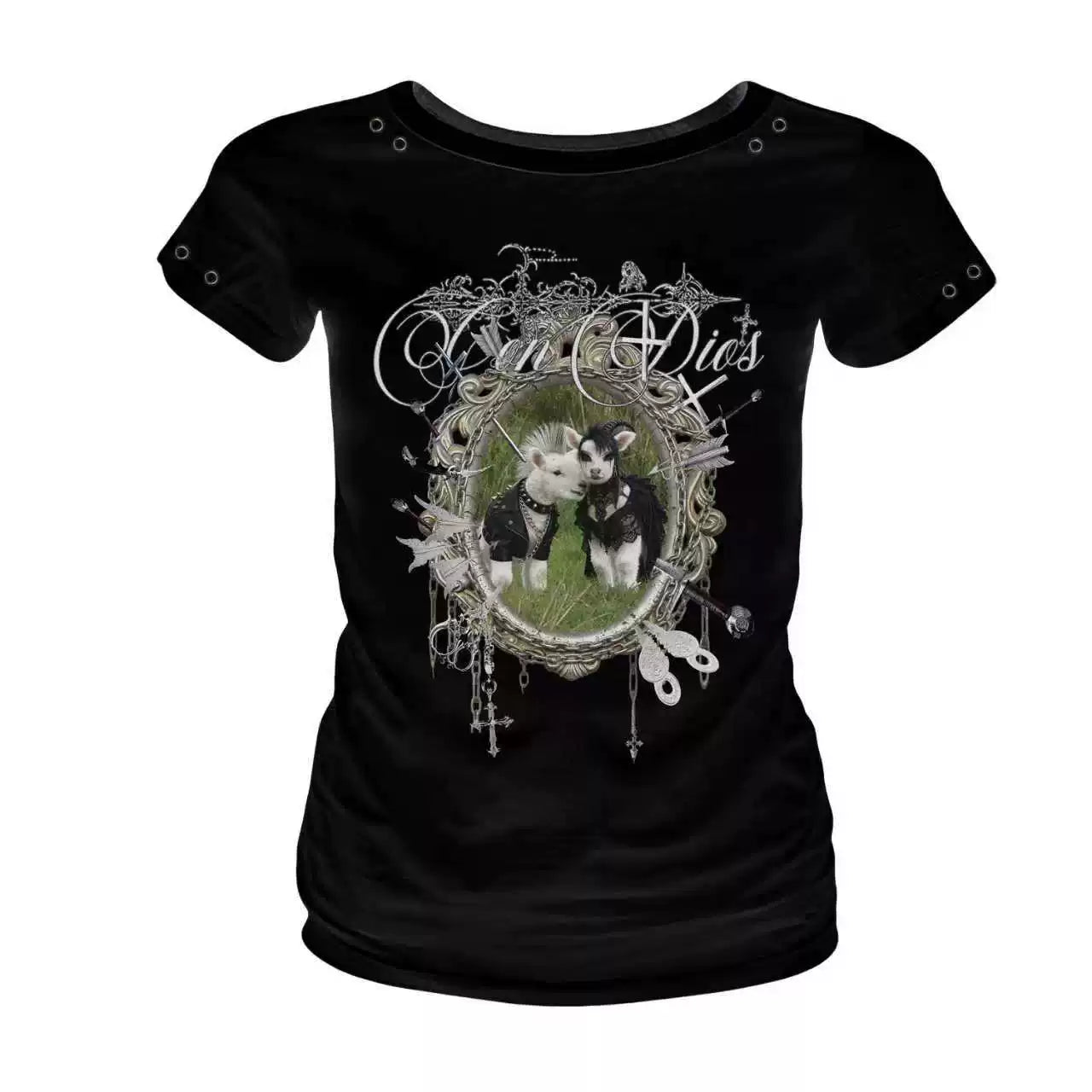 PAIKI Slim Body Front Shoulder Casual Tee
