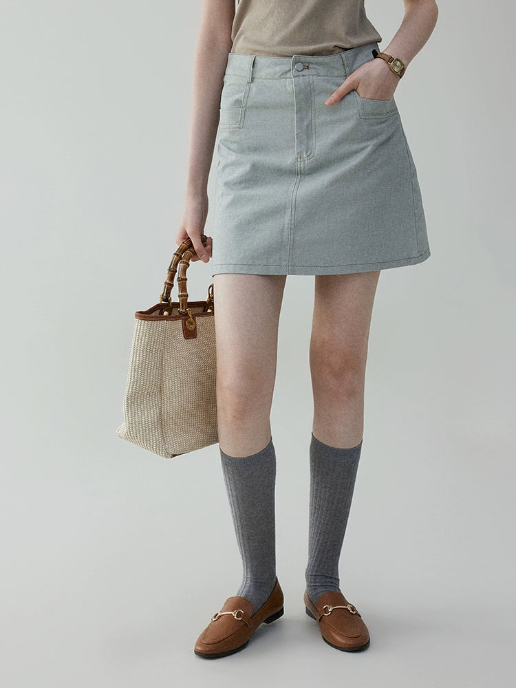 VOOE Korean Short Denim Skirt