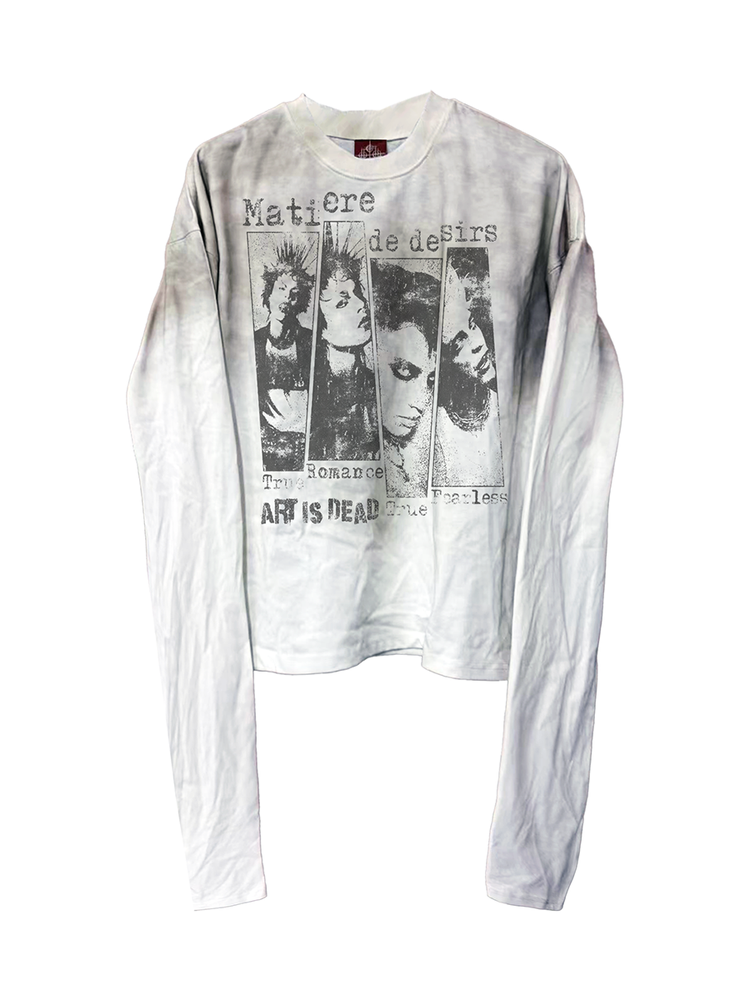 DETW Do Old Spray Dirty Punk Portrait Print Crew Neck Long Sleeve