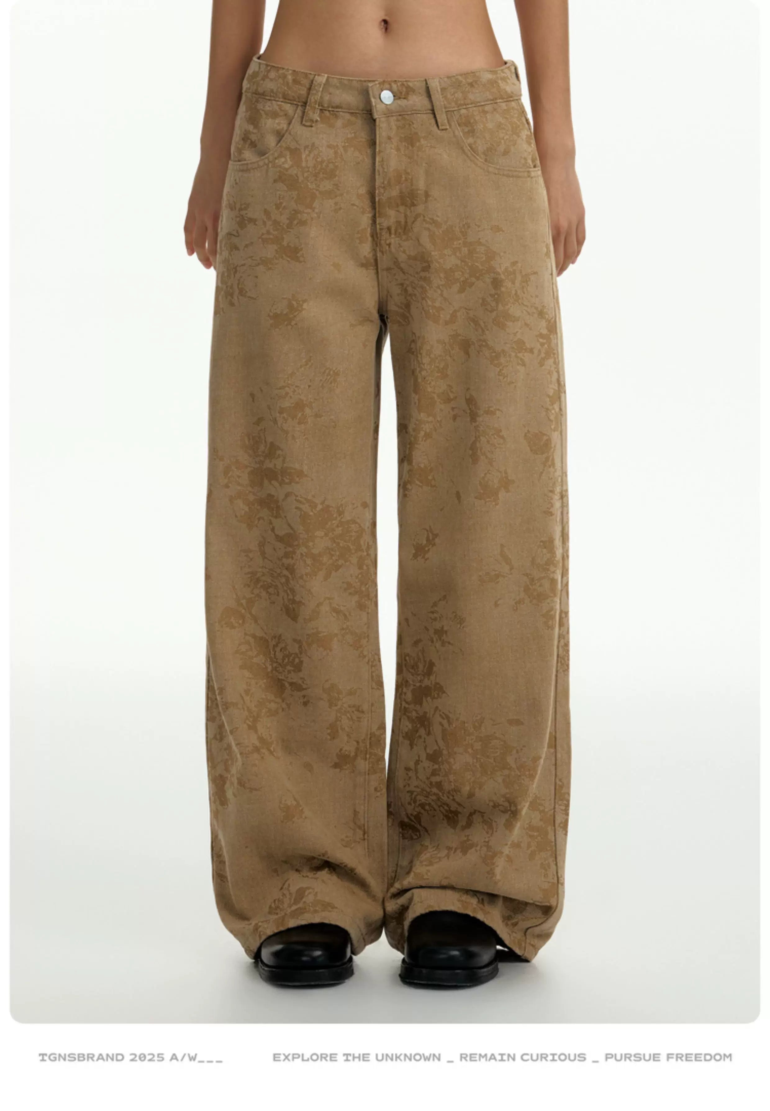 TGNS Jacquard Straight Loose Jeans