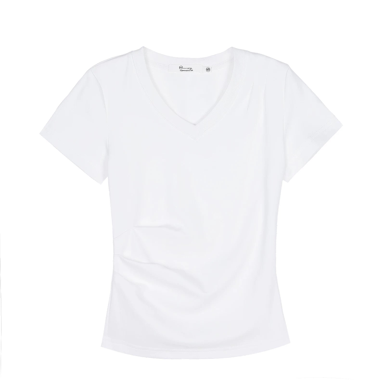 XUJING Pleated Front Shoulder Slim and Thin Tee