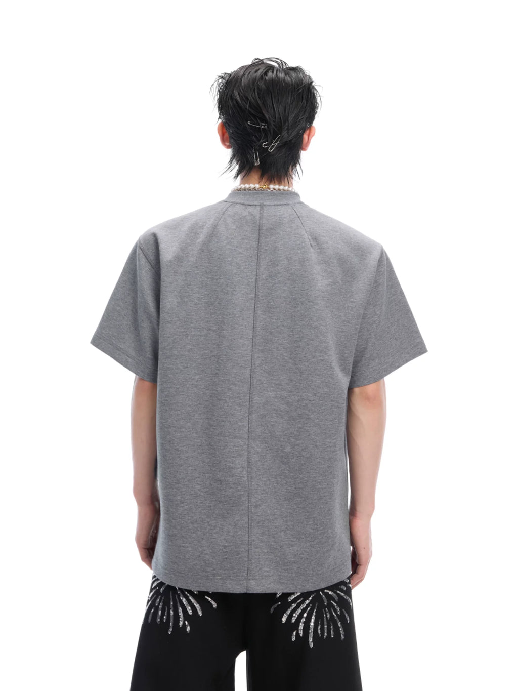 ArguECulturE Simple Round Neck Versatile Front Shoulder Tee