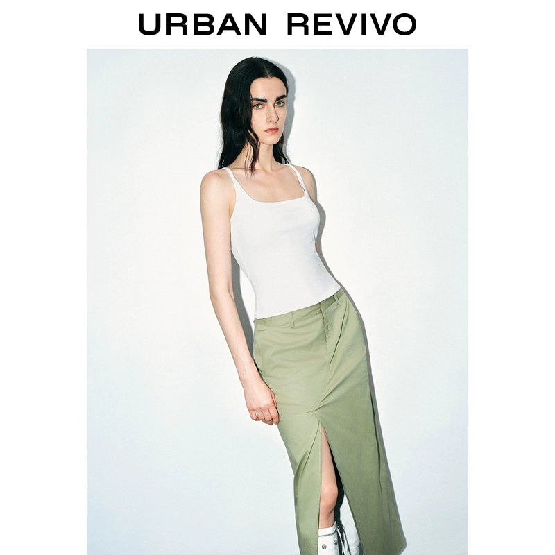 URBAN REVIVO Casual Versatile Slim Square Neck Vest