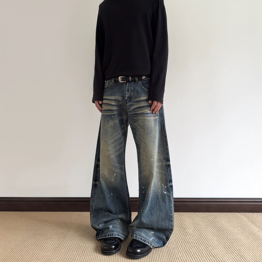 A PUEE Retro Cat Whisker Splash Jeans