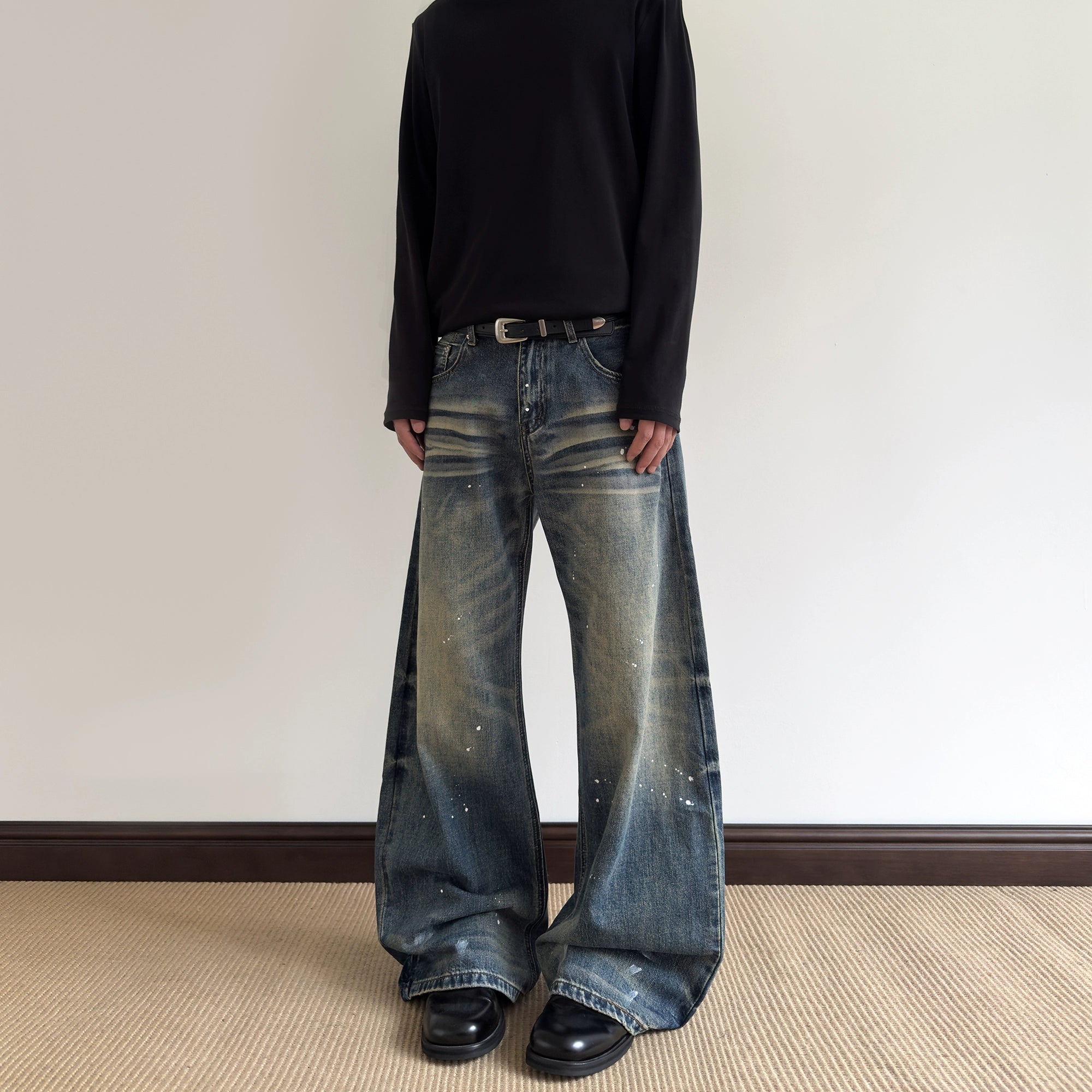 A PUEE Retro Cat Whisker Splash Jeans