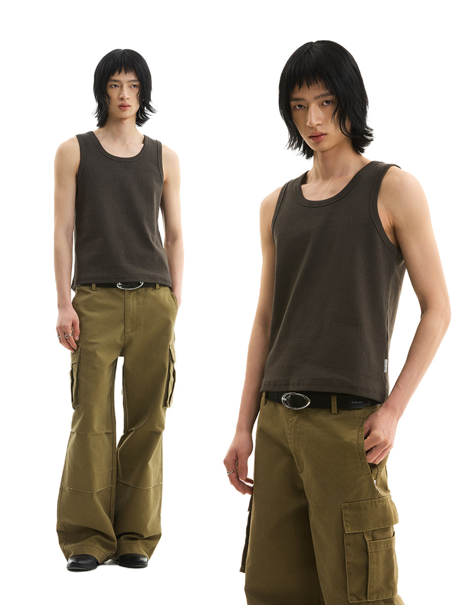 FUNKYFUN Elastic Thick Threaded I-shaped Vest