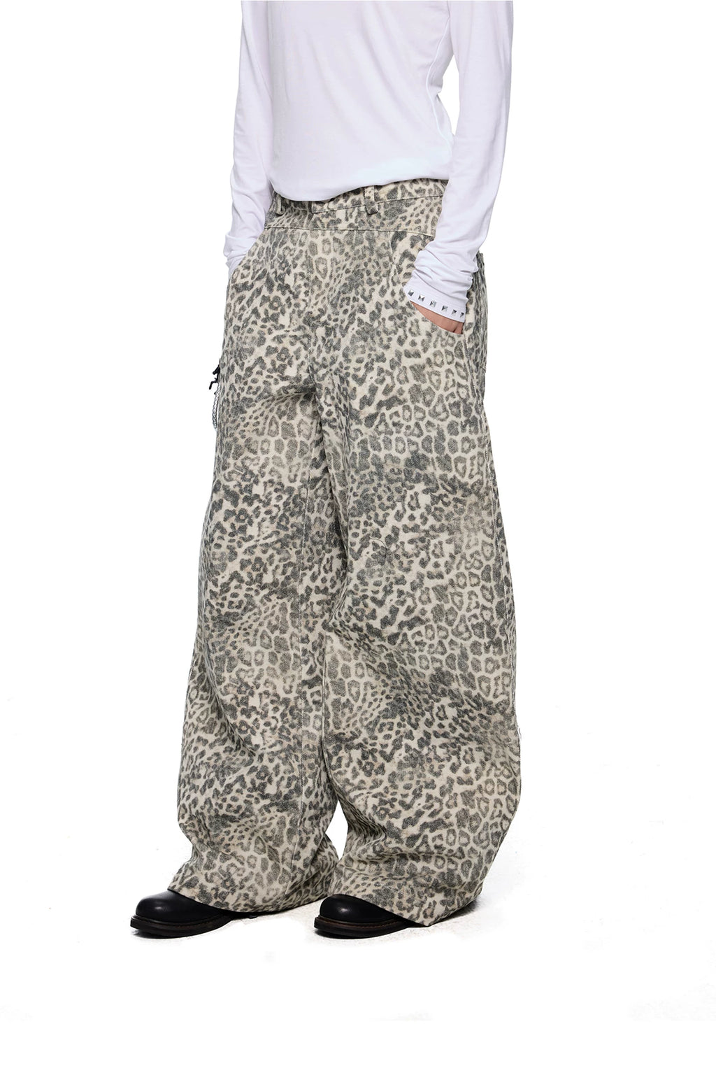 EZEK Retro Leopard Print Casual Loose Wide-leg Pants