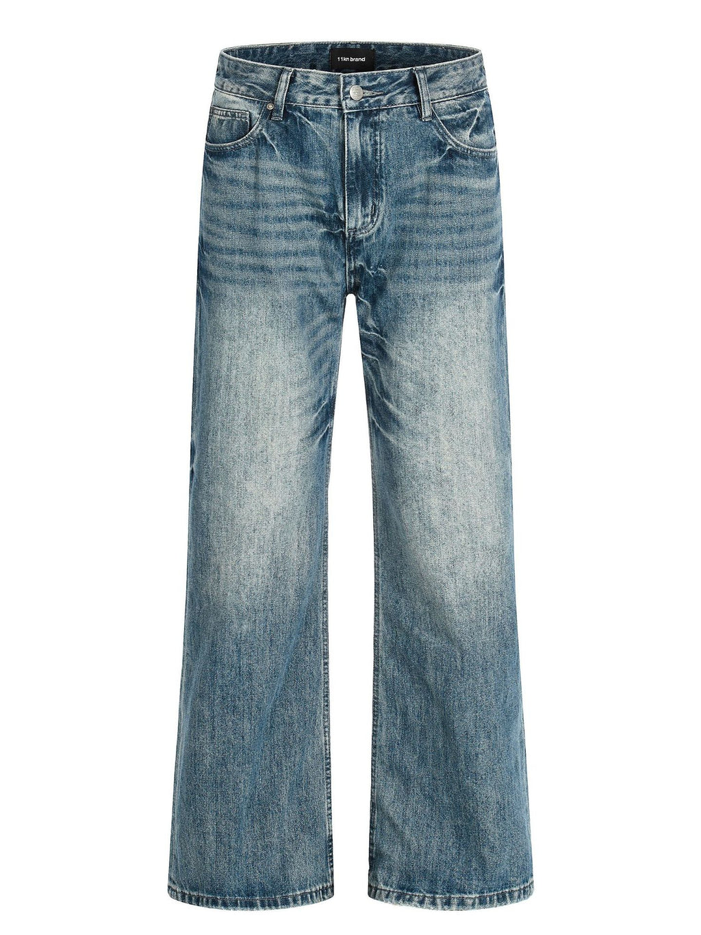 11KN Slub Pattern Simple Old Jeans