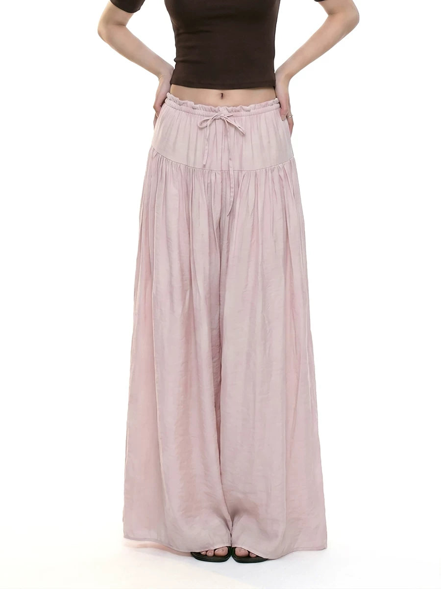 WITHMIN Low-rise Slim Pleated Wide-leg Pants