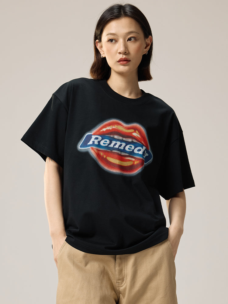 Remedy D-kiss Inkjet Lips Guochao Tee