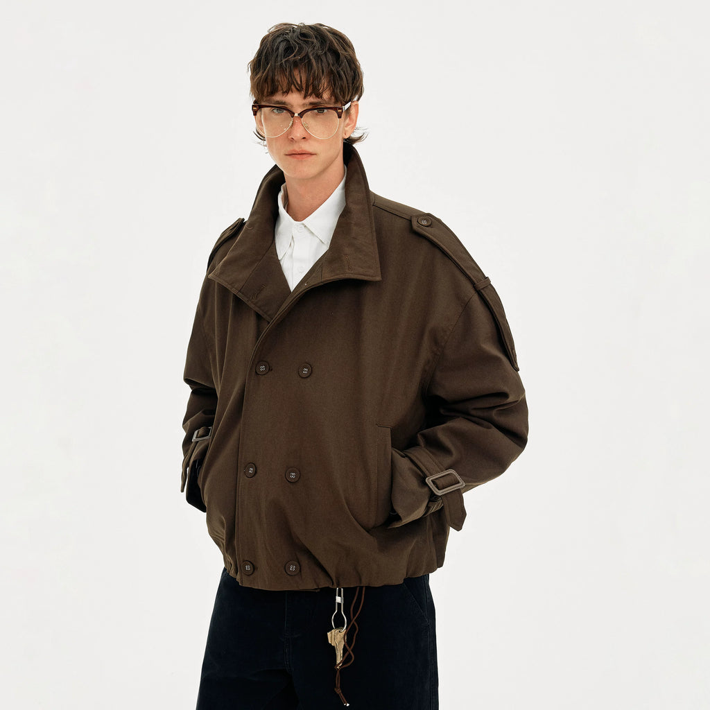 MADWITCH Double-breasted Stand-up Collar Thermal Tooling Jacket