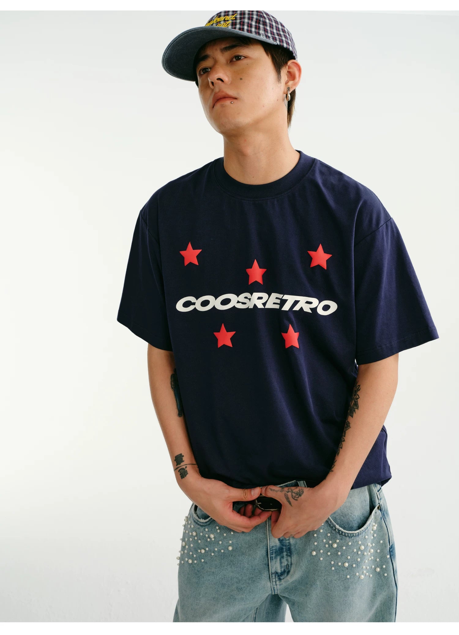 CoosRetro Quick Drying Cooling Loose Letter Printed Tee