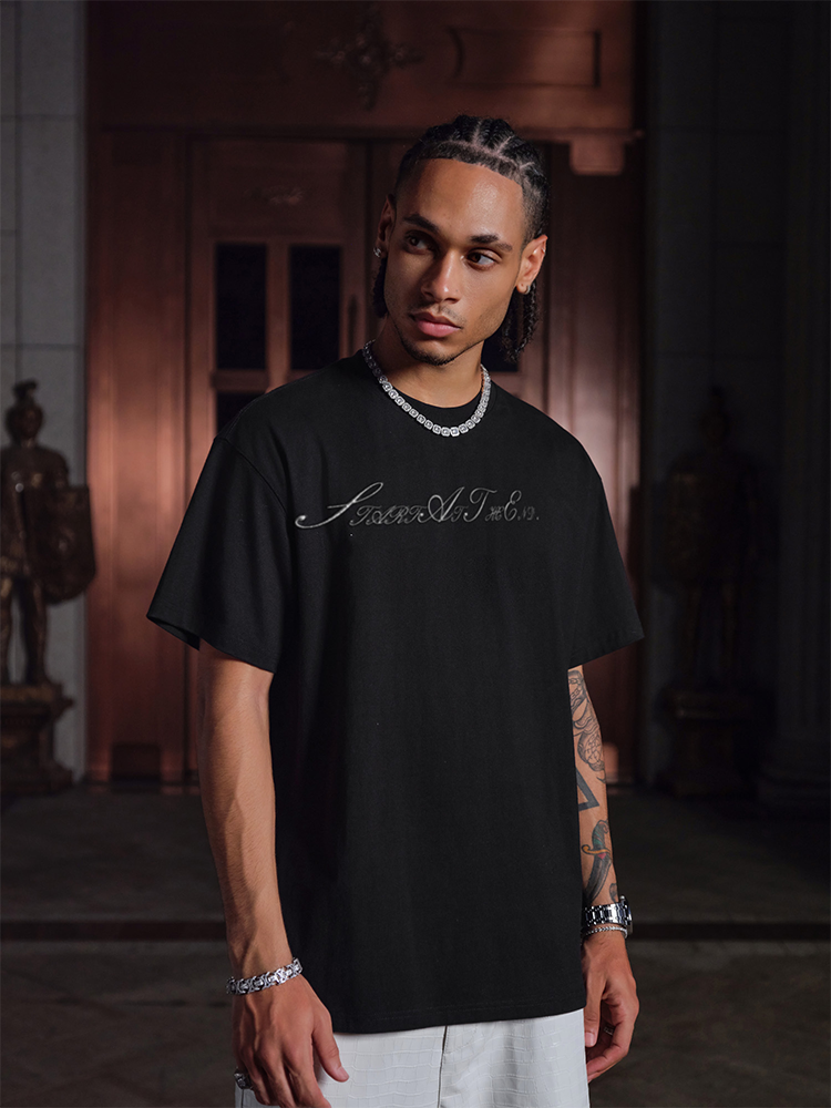 [KONOOT] 25SS (SLOGAN) embroidery craft Boxy 280G Tee