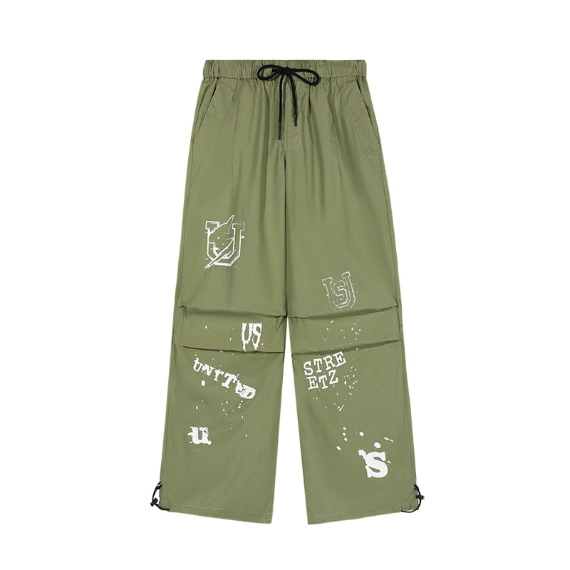 US Graffiti Loose Paratrooper Pants Casual Overalls