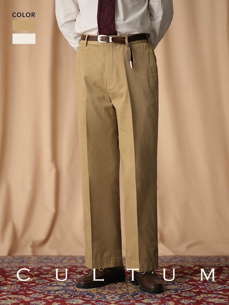 CULTUM High-waisted Pleated Casual Light Trousers