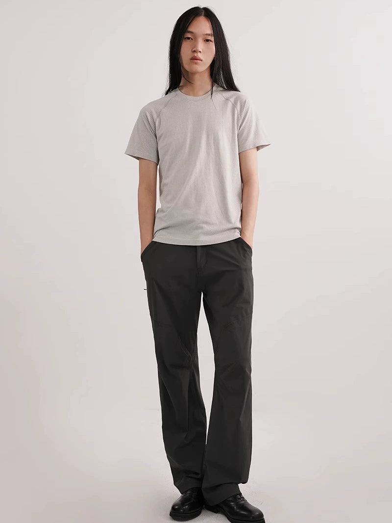 NO LOGO Quick Drying Seamless Jacquard Sports Slim Tee