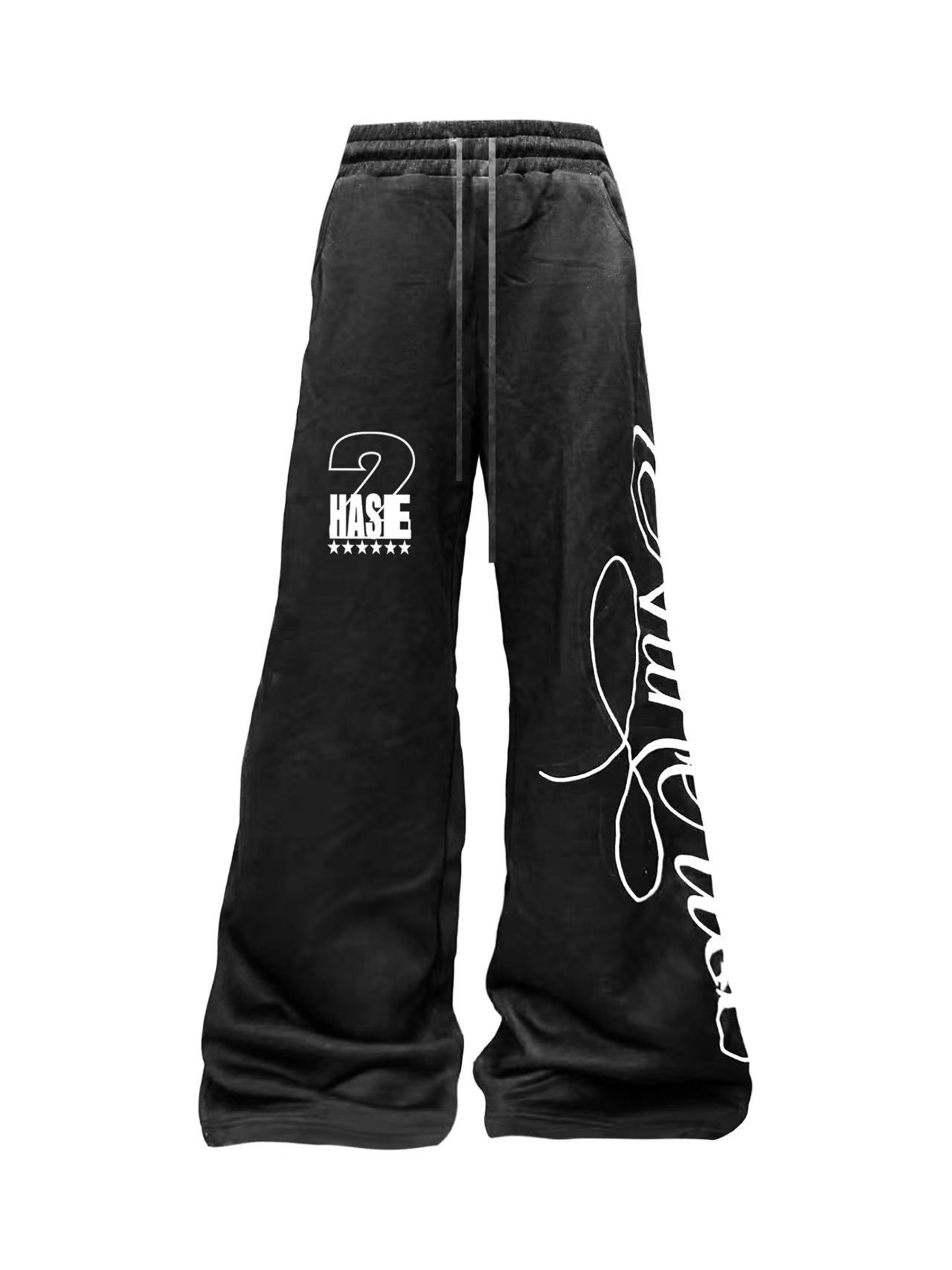 DETW Embroidered Straight-leg Strappy Sweatpants