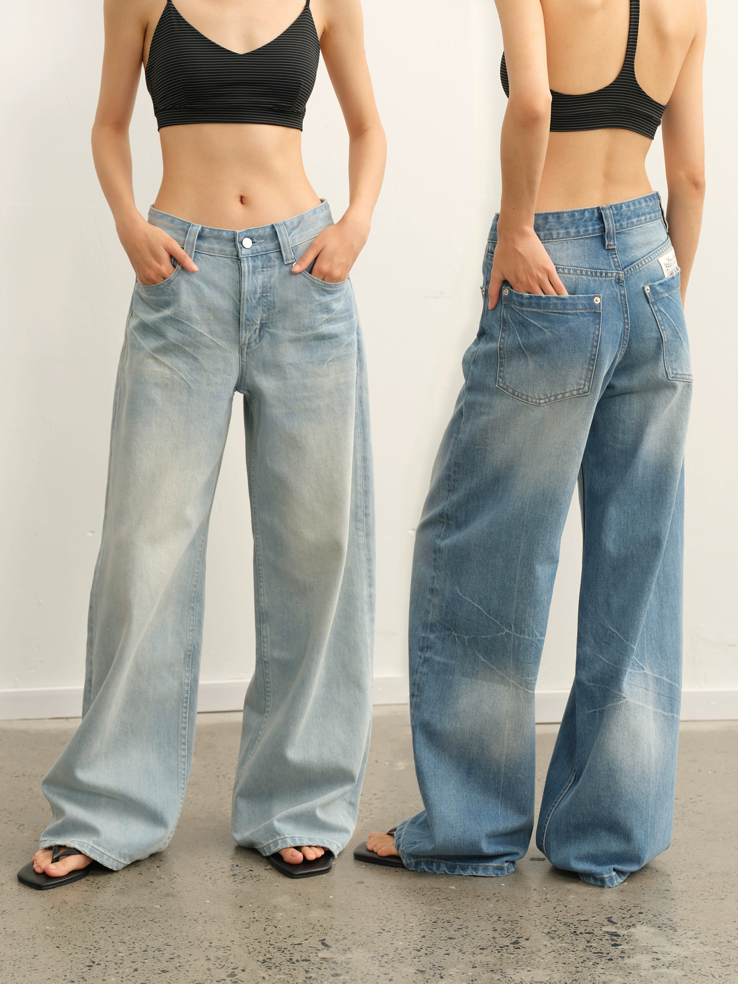 LINY LIBERTY Vintage Heavy Work Old Wide Leg Jeans