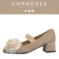 CHRNDXEE Beautiful Mesh Retro Mid-heel Shoes