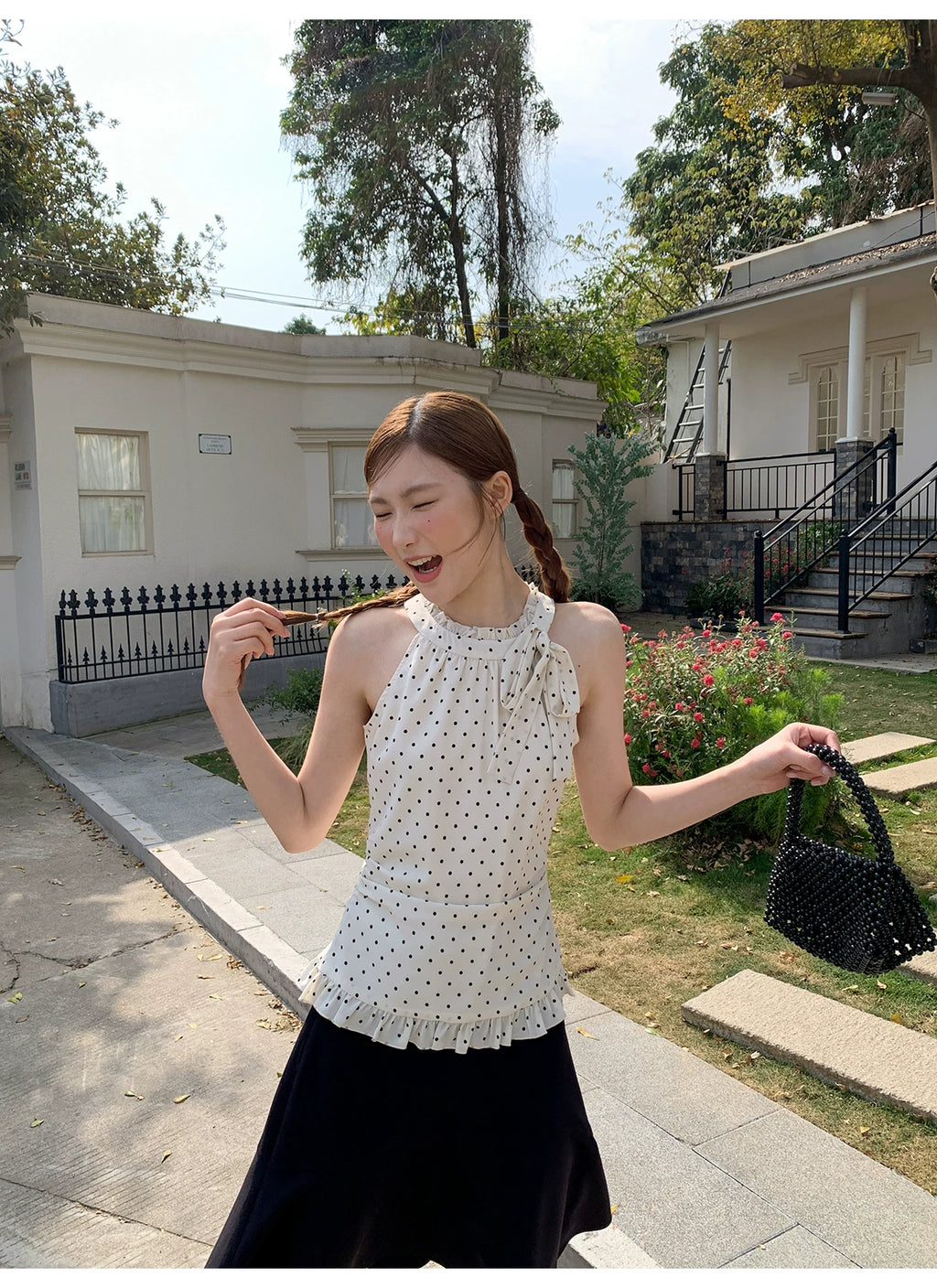 KANO Fungus Edge Waist Polka Dot Neck Sling