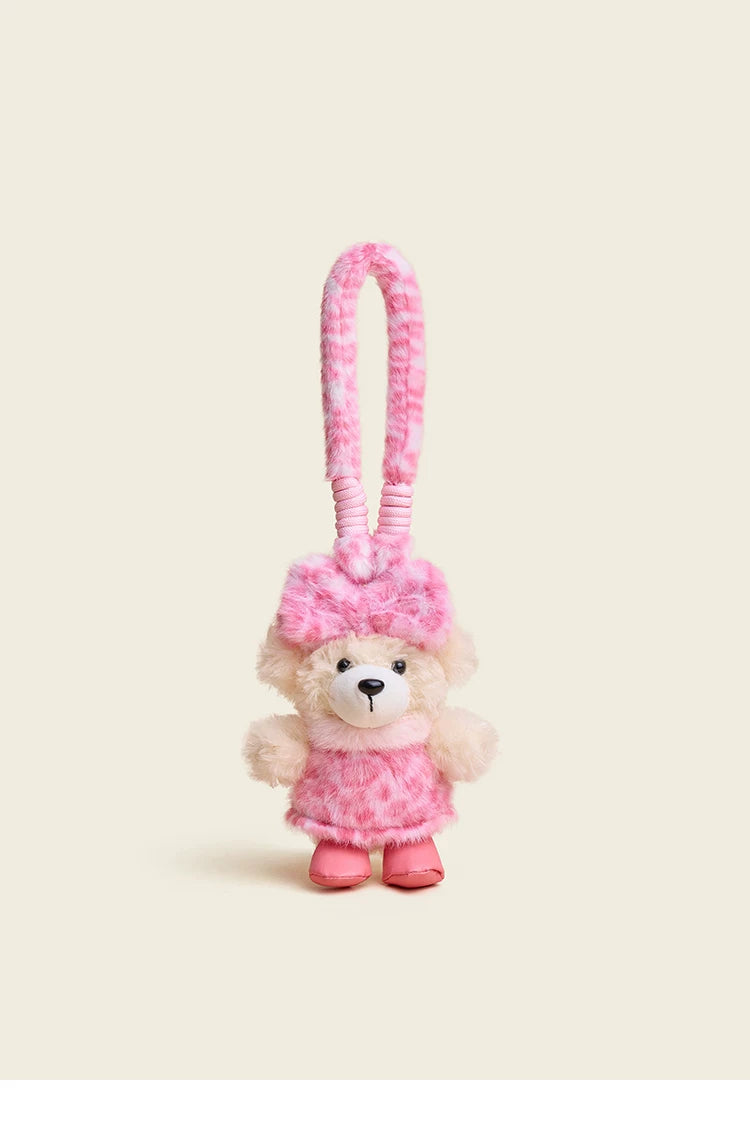 HAVEROSE Leopard Print Bear Pendant Doll Plush Doll