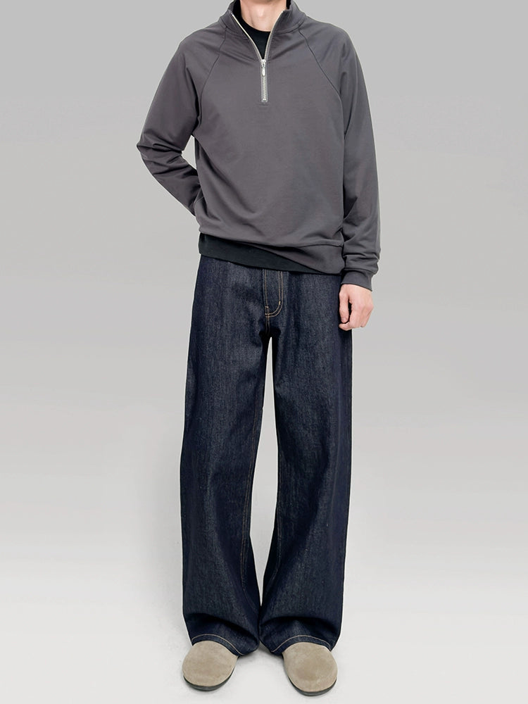 PLUS NO LOGO Half Zip Shoulder Sweater