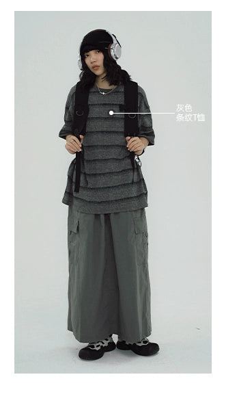 STILLYOU Vintage Versatile Tooling Double Pocket Skirt