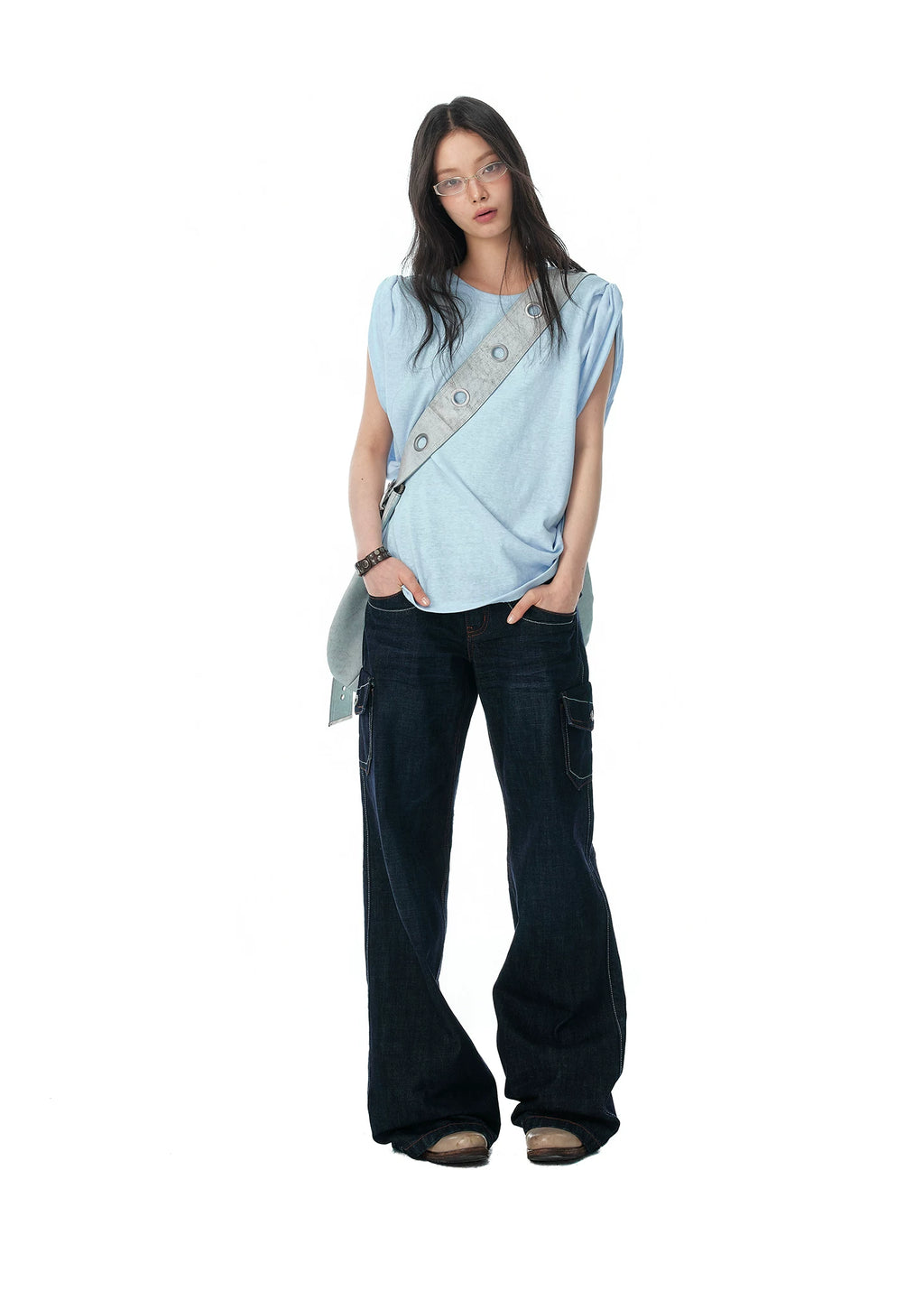 JIKOO Thin Breathable Drape Sleeveless Tee