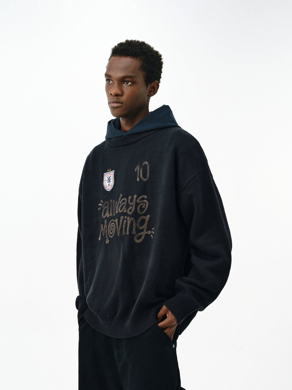 FPA Hood Splicing Pullover Sweater