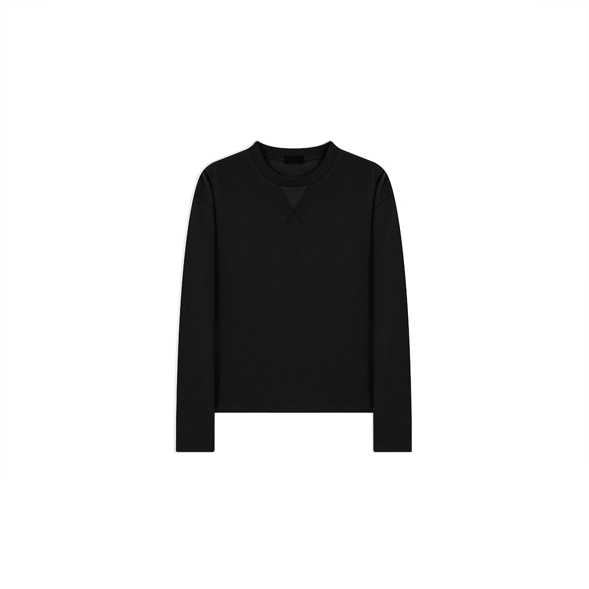 PLUS NO LOGO Casual Bamboo Pattern Round Neck Long Sleeve